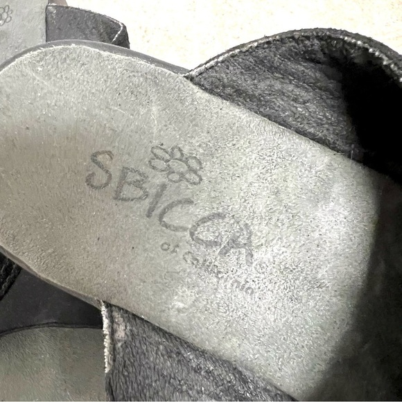 SBICCA casual slip-on black suede leather sandals cushioned comfy women’s 10M - Picture 5 of 9